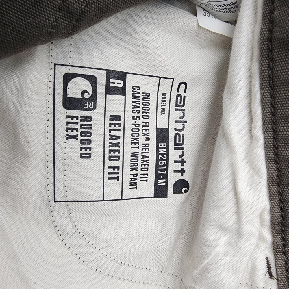 Carhartt Pants Mens 40x30 Brown Rugged Flex Canvas Relaxed Fit Stretch 5 Pocket - Picture 4 of 15